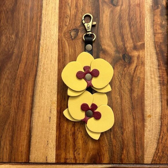 Portland Leather Accessories - VANILLA Portland Leather Orchid Charm FAST SHIP